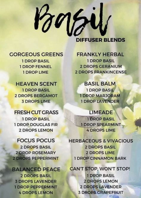 Eo Blends, Săpunuri Handmade, Magic Potions, Doterra Diffuser Blends, Doterra Oil, Basil Essential Oil, Essential Oil Combinations, Doterra Essential Oils Recipes, Basil Oil