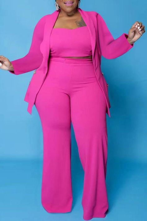 Pink Two Piece, Black Two Piece, Plus Size Two Piece, Style Upgrade, Three Piece Suit, Sleeveless Vest, Casual Sets, Plus Size Casual, Two Piece Outfit