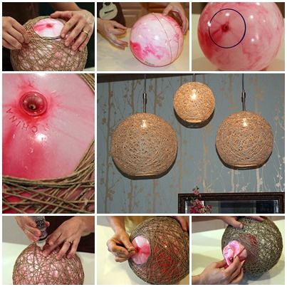 I think many guys will love the natural look of the hemp. Depending on your preferences, you can create balls of any size and color. If make string lamps using balloons, you will get oval lamp shades; If make string lamps using balloons, you will get  perfectly round lamp shades. … Diy Round Lamp Shade, Patio Furniture Inspiration, Diy Pendant Lamp, Round Lamp Shade, Square Lamp Shades, Lamp Shade Frame, Antique Lamp Shades, Pallet Patio Furniture, Diy Shades