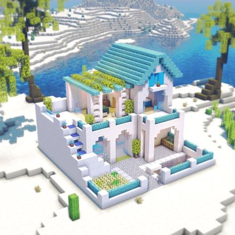 Minecraft Beach House, Case Minecraft, Minecraft Decoration, Rumah Minecraft Sederhana, Bangunan Minecraft, Minecraft Modern, Minecraft Cottage, Minecraft House Tutorials, Easy Minecraft Houses