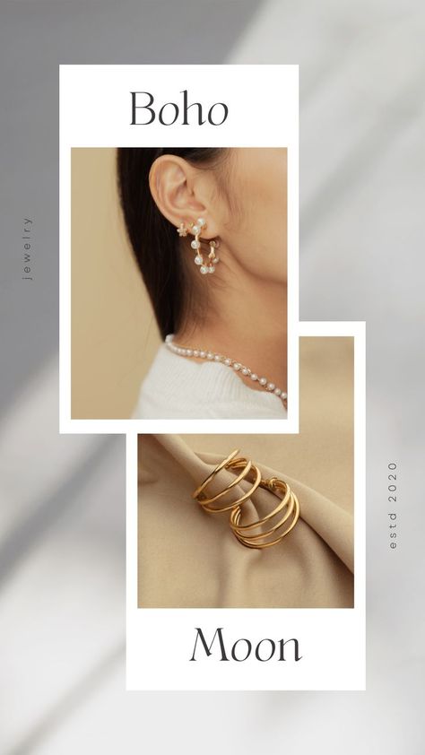 Jewelry Instagram Story Design, Jewellery Story Ideas, Jewellery Instagram Story, Jewellery Collage, Jewelry Instagram Story, Advertising Campaign Design, Graphic Design Portfolio Book, Jewellery Advertising, Lookbook Design