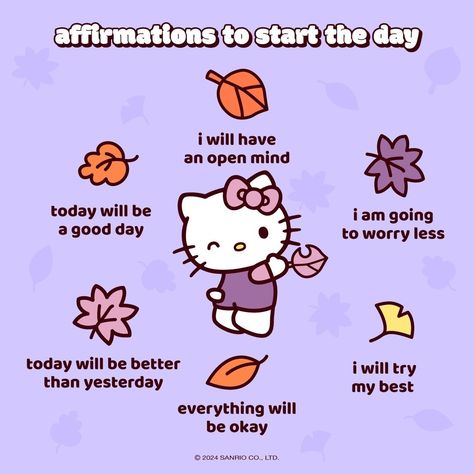 Hello Kitty (@hellokitty) • Instagram photos and videos Many Friends, Wellness Wednesday, Bettering Myself, Start The Day, Coping Skills, Journal Planner, Its Okay, Affirmation Quotes, Day Off