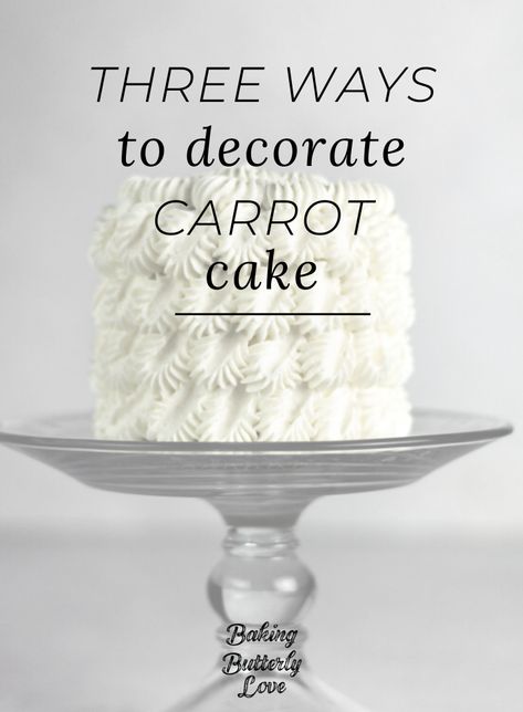 Three carrot cake decorating ideas that are better than just piping icing carrots. Carrot Wedding Cake Ideas, Beautiful Carrot Cake Decoration, Carrot Cake Icing Decoration, Carrot Cake Designs Ideas, Decorated Carrot Cake Ideas, Elegant Carrot Cake Decoration, Birthday Carrot Cake Ideas, Pretty Carrot Cake Decoration, Easy Carrot Cake Decorating Ideas