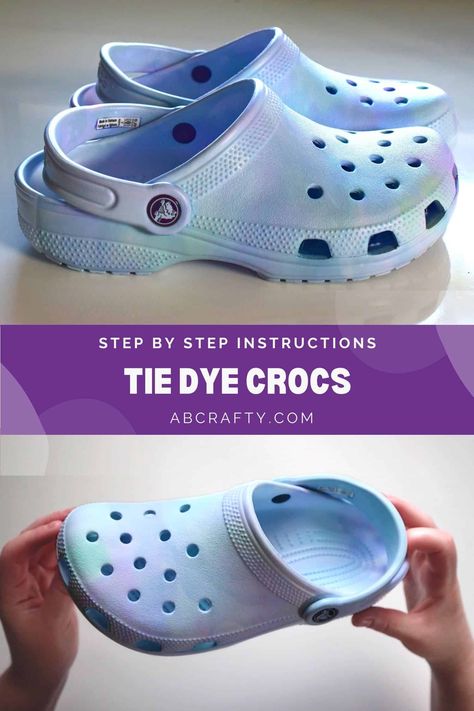 It’s a fun way to customize Crocs with a pastel tie-dye look. Tie-dye crocs are getting super popular so now you can make your own and truly dye them. You can see the full tutorial here Looking for tye-dye kits? … Read More ... How To Paint Crocs Shoes Diy, Diy Crocs Shoes Paint, Painting Crocs Shoes Diy, Custom Crocs Shoes Paint, Crocs Painting Ideas, Paint Crocs, Painted Crocs, Painted Clogs, Crocs Diy