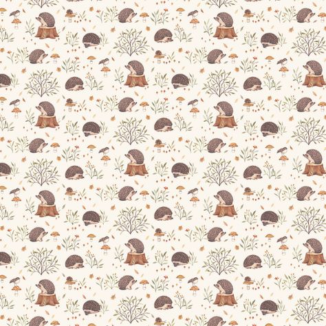 Nina Stajner, Autumnal Aesthetic, Hedgehog Pattern, 2024 Wallpaper, Print Pattern Design, Paper Carving, Watercolor Patterns, Patterns Floral, Easter Greeting Cards