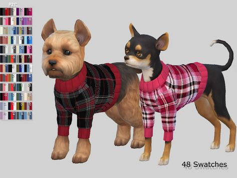 Here is another Awesome Item for your PETS that I wanted to add but did not get a chance...I know its been out there for a while...Created BY: Pinkzombiecupcakes! Sims 4 Pet Clothes, Sims 4 Pets Mod, Christmas Pet Clothes, Los Sims 4 Mods, Sims Pets, Small Dog Sweaters, Small Dog Clothes, Sims 4 Cc Packs, Sims 4 Collections