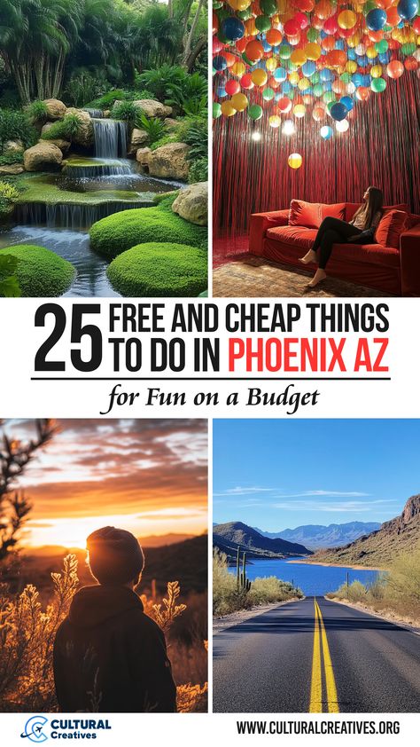 Explore art installations, serene desert sunsets, scenic drives, and lush gardens with these 25 Free and Cheap Things to Do in Phoenix AZ for Fun on a Budget. Hiking Phoenix Az, Must Do Phoenix Arizona, Free Things To Do In Phoenix Az, Visiting Phoenix Arizona, Phoenix Things To Do Bucket Lists, Weekend In Phoenix Arizona, Tempe Arizona Things To Do In, Fun Things To Do In Phoenix Az, Phoenix Az Things To Do In