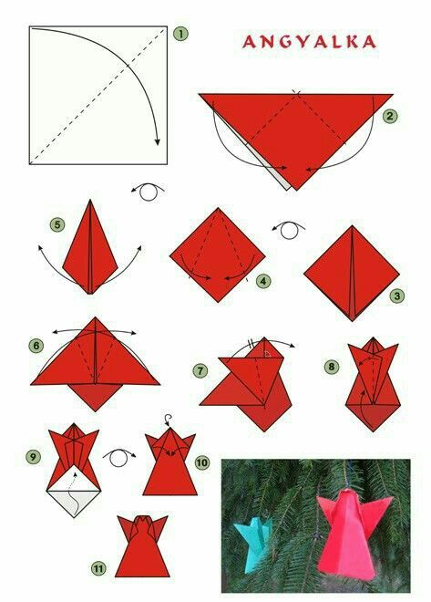 Origami Angel, Diy Snowflake Decorations, Envelope Origami, Origami Santa, Origami Tree, Origami Christmas Ornament, Origami Dog, Christmas Tree Angel, Tree Angel