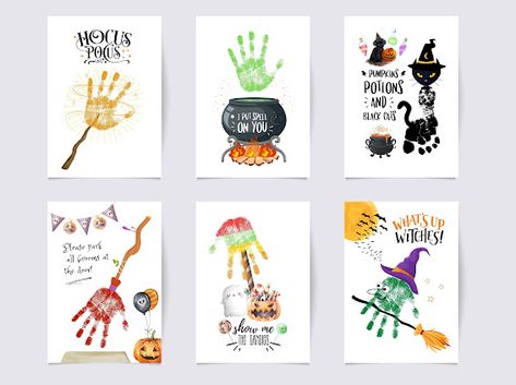 Halloween Bundle - Google Drive Newborn Halloween Arts And Crafts, Toddler Halloween Crafts Hand Prints, Halloween Craft Handprint, Halloween Crafts For Kids Handprints, Halloween Kids Crafts Handprint, Halloween Crafts For Grandparents, Halloween Footprint Crafts For Infants, Handprint Halloween Art, Halloween Handprints For Toddlers