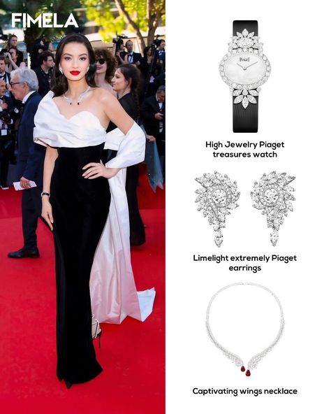 RALINE SHAH SHINE IN PIAGET AT THE 77th CANNES FILM FESTIVAL⁣ Raline Dazzles on the red carpet wearing a captivating wings necklace, the limelight earrings and the High Jewelry Piaget treasures watch.⁣ _⁣ @piaget @ralineshah⁣ #Piaget #RalineShah #CannesFilmFestival #Fimela #Fimeladotcom #UnlockingTheLimitless #FMLCN Red Carpet Necklace, Raline Shah, Wings Necklace, Wing Necklace, On The Red Carpet, Cannes Film Festival, High Jewelry, The Red Carpet, Cannes