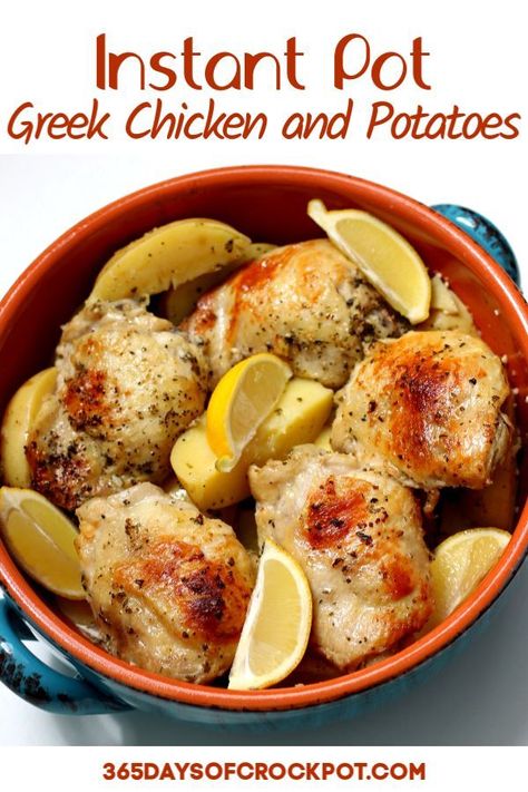 Instant Pot Greek Chicken, Slow Cooker Greek Chicken, Greek Chicken And Potatoes, Garlic Parmesan Chicken Wings, Greek Potatoes, Chicken And Potatoes, Greek Lemon Chicken, Lemon Flavor, Lemon Herb