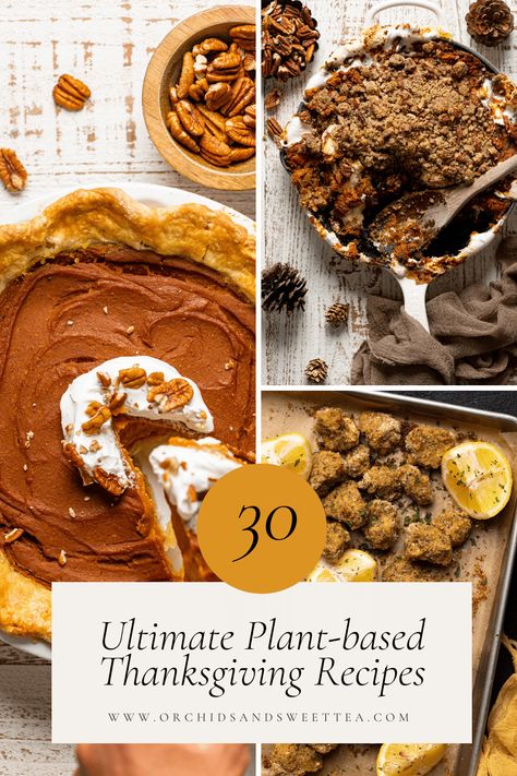 30 Ultimate Plant-Based Thanksgiving Recipes - Orchids + Sweet Tea Apple Coleslaw Recipe, Thanksgiving Entree, Vegan Pumpkin Pancakes, Vegan Pumpkin Cookies, Vegan Thanksgiving Recipes, Oil Free Vegan, Savory Vegan, Vegan Thanksgiving, Vegan Pumpkin