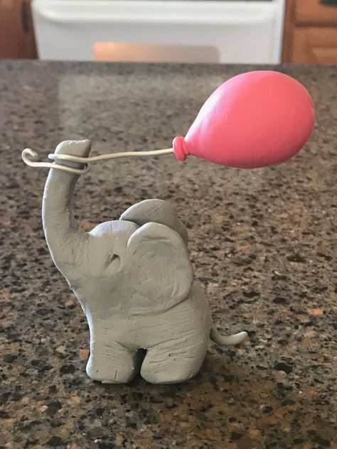 Clay Art Elephant, Clay Crafts Elephant, Clay Ideas Elephant, Ceramic Elephant Painted, Cute Clay Elephant, Clay Art Beginners, Elephant Sculpture Clay, Clay Elephant Diy, Air Dry Clay Elephant