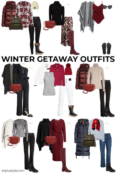 Winter Weekend Getaway Outfits, Cold Weather Travel Outfit, Winter Getaway Outfits, Europe Winter Fashion, Winter Travel Wardrobe, Travel Outfits Women, Weekend Getaway Outfits, Winter Fashion Cold, Getaway Outfit