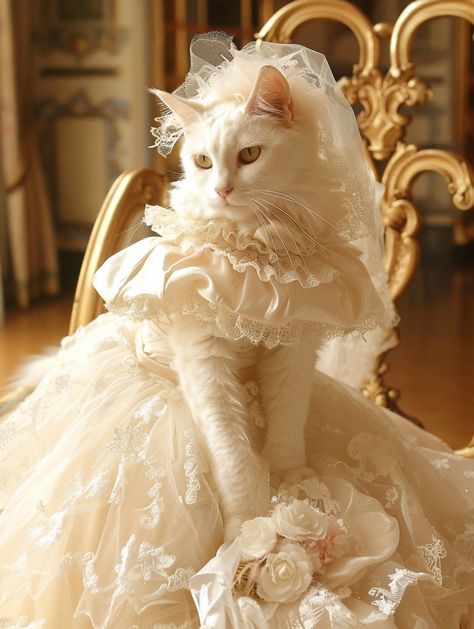 Princess Wedding Dress For Cat Check more at https://www.yopacat.com/product/princess-wedding-dress-for-cat/ Cat Wedding Dress, Cat In Wedding Dress, Cats In Dresses, Cat In Dress, Cat Mansion, Cat Princess, Cat Dress, Cat Wedding, Fancy Cats