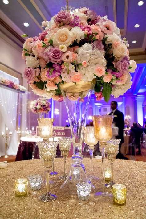 The purple fabric mandap is all set and ready to make for a royal wedding. Purple Wedding Centerpieces, Elegant Wedding Centerpiece, Tall Wedding Centerpieces, Centerpieces Wedding, Tall Centerpieces, Sophisticated Bride, Wedding Table Centerpieces, Floral Centerpieces, Purple Wedding