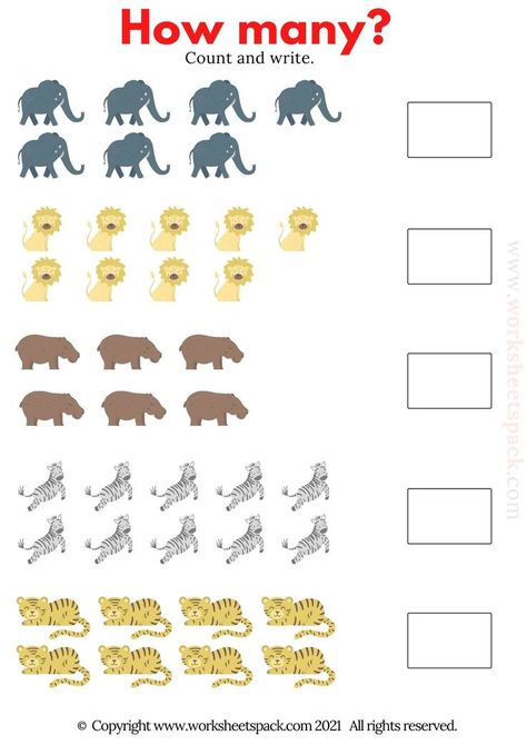 Free counting worksheets PDF. Wild Animal Worksheets Kindergarten, Wild Animals Kindergarten Activities, Africa Kindergarten Activities, Wild Animals Worksheets For Kindergarten, Wild Animals For Preschool, Count And Write Worksheets 1 To 10, Wild Animals Kindergarten, Wild Animals Activities Preschool, Wild Animals Activities For Kids