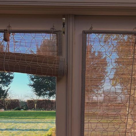 Chloe Jonason | Soft-furnishings & Upholstery | Vintage Textiles on Instagram: "❄️Frosty mornings  Did you know we supply chik blinds?!  Please do get in touch if you are after some we would love to hear from you! We can give you a quote, and we can even sort installation for you. Not only do they look lovely but they keep the sun and cold out and also work well for privacy! We look forward to hearing from you! C x • • • #chikblinds #blinds #bambooblinds #blindinspo #blindinstallation #blindsolutions #windowdressing" Bamboo Blinds, Window Dressings, Vintage Textiles, A Quote, Please Do, Soft Furnishings, Blinds, Did You Know, Chloe