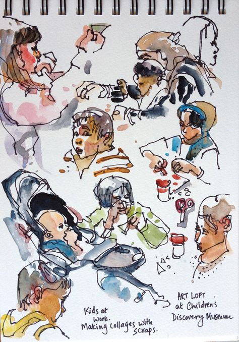 People Sketches, Computer History Museum, Watercolor Sketching, Street People, Discovery Museum, Observational Drawing, Sketches Of People, Art Area, Artist Journal