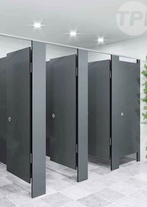 Full Height Toilet Cubicle - TPI Commercial Joinery Public Restroom Design, Commercial Bathroom Designs, Cubicle Design, Compact Laminate, Toilet Cubicle, Church Building Design, Church Interior Design, Restroom Design, Public Bathrooms