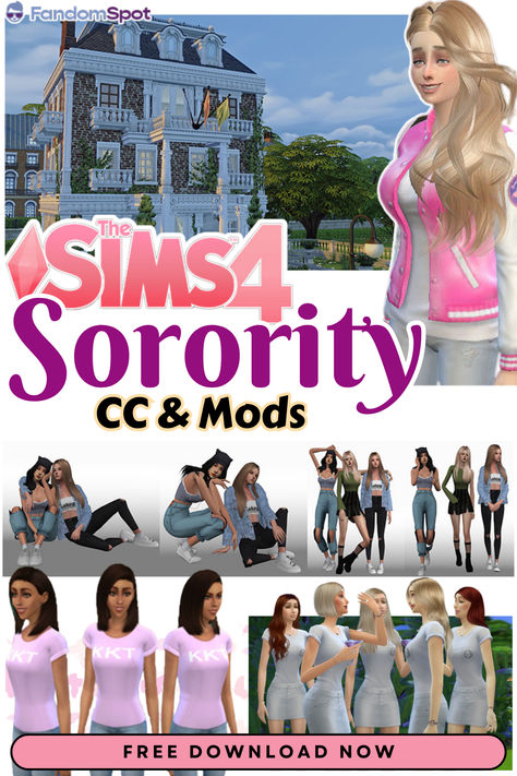 Sims 4 Cc Sorority, Sims 4 Sorority Mod, Sims4 College Cc, Sorority Sims 4, Hbcu Sims 4 Cc, Sims4 University Cc, Sims 4 Fraternity Cc, University Cc Sims 4, University Sims 4