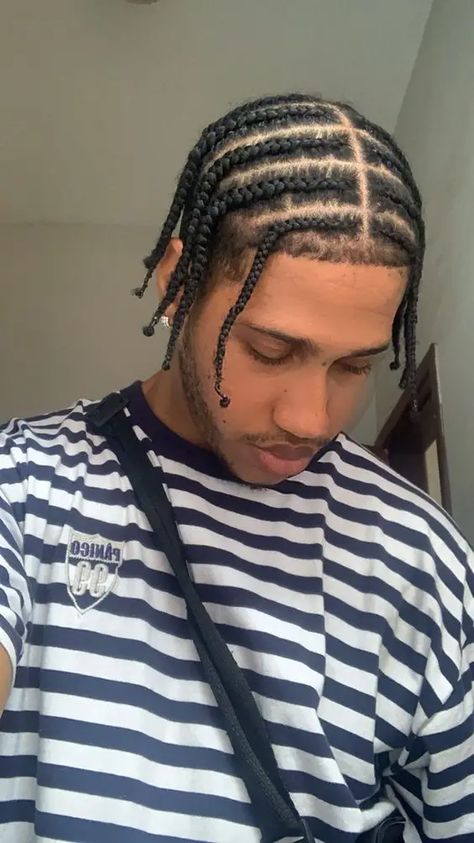 27 Pop Smoke Braids Style Ideas To Look Gorgeous Middle Part Braids Men, Black Man Hairstyle Braids, Braids With Fade Men, Cornrows Styles Men, Side Braids Men, Black Men Braids Hairstyles With Fade, Side Cornrows Men, Men’s Twist Hairstyles, Braids For Men With Fade