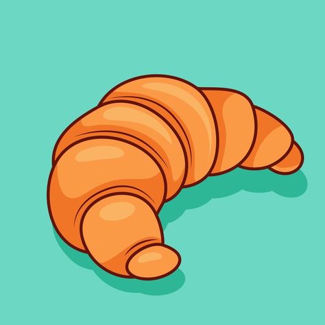 Croissant bread cartoon illustration food object icon Croissant Cartoon, Croissant Logo, Croissant Illustration, Bread Drawing, Bread Illustration, Egg Logo, How To Draw Anything, French Cartoons, Object Illustration