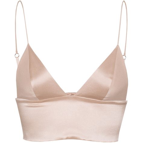 T BY ALEXANDER WANG Triangle Nude Silk bralette ($135) ❤ liked on Polyvore featuring tops, shirts, lingerie, crop tops, underwear and t by alexander wang Triangle Top Dress, Silk Crop Tops, Silk Spaghetti Strap Top, Nude Crop Top, Triangle Crop Top, Lingerie Silk, Silk Bralette, Shirts Crop Tops, Silk Crop Top