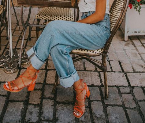 ALOHAS on Instagram: “Ready for summer | Sophie Orange, Déjà vu Collection  #alohas #newcollection  #dejavu  #summervibes  #endlessummer” Orange Sandals, Self Portrait Photography, Mid Heel Sandals, Summer Dresses For Women, Top Trends, Fashion Online Shop, Evening Wear, Me Too Shoes, Chic Style