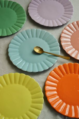 Katie White, Colorful Table Setting, Large Plates, Colorful Table, Pastel Colours, Small Plates, Dinner Table, Small Bowls, Pastel Colors