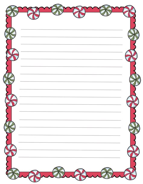 Christmas Stationary Printable Free, Christmas Boarders, Christmas Writing Paper, Christmas Letter Template, Christmas Stationary, Christmas Writing, Writing Paper Printable Stationery, Notepaper, Christmas Note