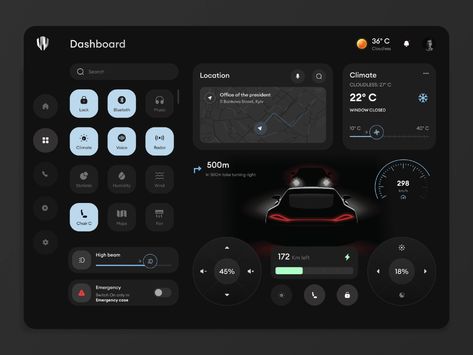 Car Interface Design, Car Dashboard Design, Home Assistant Dashboard, Ideation Board, Dock Bar, Smart Home Dashboard, Social App Design, Map Game, Dashboard Mobile