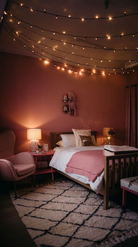 30+ Dark Cozy Bedrooms Pink Brown Bedroom, Pink Themed Room, Dark Bedroom Ideas, Dark Cozy Bedroom, Blush Bedroom, Dark Blush, Cozy Bedrooms, Dark Bedroom, Room Redesign