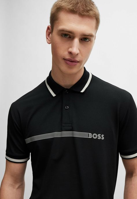 BOSS PADDY - Polo shirt - black one Burberry Logo, Polo Rugby Shirt, Suit Waistcoat, Boss Black, Cover Beachwear, Gray Suit, Denim Coat Jacket, Slim Fit Trousers, Loungewear Shorts