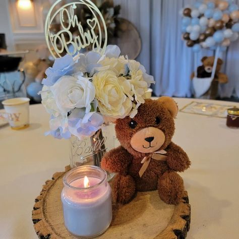 Barely Wait, Bear Centerpiece, Event Decorating, Baby Shawer, Simple Baby Shower, Baby G, Baby Bear Baby Shower, Baby Bear, Baby Shower Themes