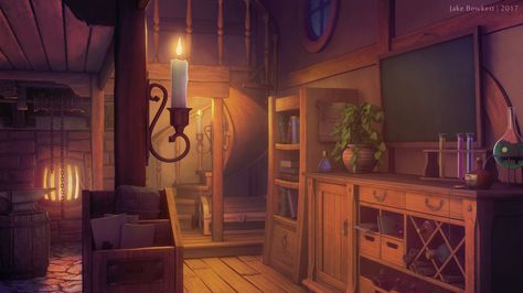 Alchemy Workshop [evening] by JakeBowkett.deviantart.com on @DeviantArt Forest Sunset, Tailor Shop, Fantasy Places, Commission Art, Medieval Fantasy, Environmental Art, Visual Novel, Fantasy Landscape, Alchemy