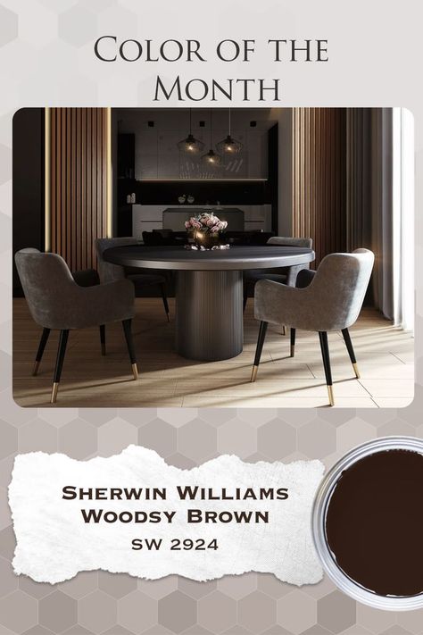 Brown Paint Colors, Color Of The Month, Paint Inspo, Brown Paint, Retirement Home, Sherwin Williams, Paint Color, Home Inspo, Paint Colors