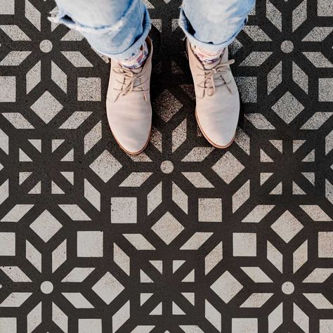 Painted concrete porch