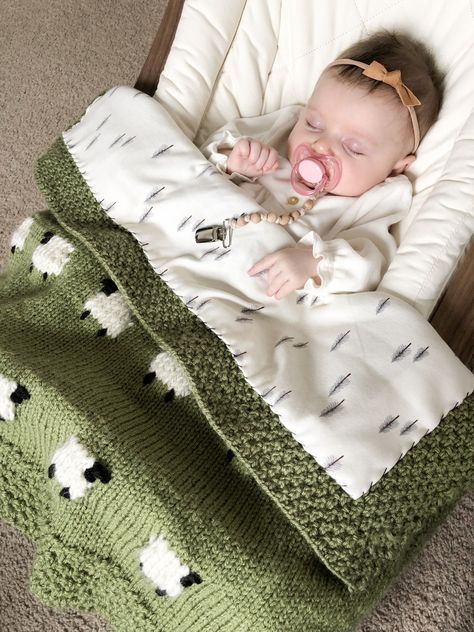 Sheep Baby Blanket, Perlengkapan Bayi Diy, Haken Baby, Blanket Knitting, Knitted Baby Blankets, Baby Diy, Blanket Knitting Patterns, Baby Blanket Pattern, Knitting Ideas