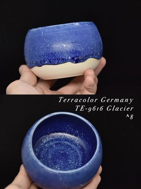 TERRACOLOR GERMANY CERAMIC GLAZE SAMPLE┃TE-9616 Glacier🔥Fired at ^8 Ceramic Glaze, Glaze Recipe, Color Glaze, Glaze, Germany, Bowl, Ceramics, Tableware