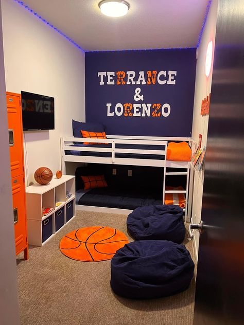 Boys Room Basketball Theme, Boys Sports Room Walmart, Kids Sports Bedroom Walmart, Basketball Boys Room Pottery Barn Teen, Basketball Bedding Toddler, Boys Bedroom Ideas, Kids Bedroom Boys, Boys Shared Bedroom, Sport Bedroom