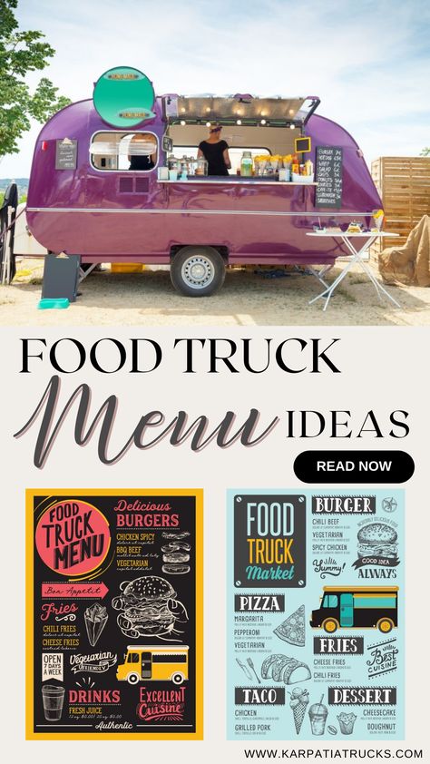 Grow Your Food Truck Business: Essential Tips To Successfully Manage And Increase Your Sales, Learn How To Start A Mobile Food Cart Business: Mobile Food Facility; Proper Mini Food Truck; Passive Income Ideas; Business Ideas Vegetarian Food Truck Ideas, Food Truck Menu Ideas Signs, Coffee Food Truck Menu Ideas, Food Truck Tips, Box Truck Food Truck Conversion, Farm To Table Food Truck, Types Of Food Trucks, Food Trailer Ideas Business, Food Truck Layout Design