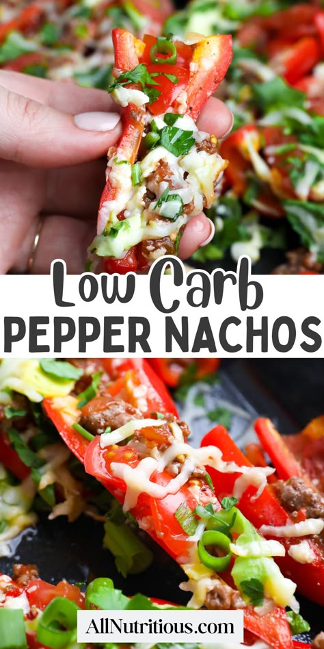 Discover the perfect addition to your keto menu with these Mini Pepper Nachos! They're a delicious gluten-free snack loaded with high protein foods, making them a healthy and satisfying treat for a keto meal plan. These healthy snacks are so delicious and make for perfect high protein recipes. Keto Mini Peppers, High Protein Keto Meals, Low Calorie Nachos Healthy, Mini Pepper Nachos, Bell Pepper Nachos Healthy, Pepper Nachos Low Carb, High Protein Low Carb Snacks, Healthy Nachos, Nachos Ingredients