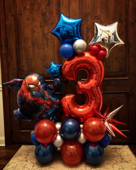 Superhero Birthday Party Decorations, Spiderman Balloon, Spiderman Theme Party, Spider Man Theme, Spiderman Birthday Party Decorations, Spiderman Birthday Cake, Superhero Birthday Cake, Spiderman Theme, Spiderman Birthday Party