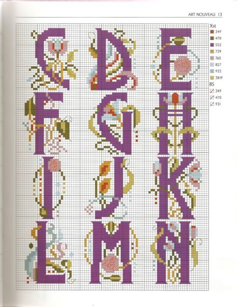 Gallery.ru / Фото #11 - Cross Stitch Alphabets Book - BelleBlue Cross Stitch Alphabets, Plastic Canvas Letters, Stitch Letters, Kawaii Cross Stitch, Monogram Cross Stitch, Cross Stitch Alphabet Patterns, Cross Stitch Fonts, Cross Stitch Letters, Embroidery Alphabet