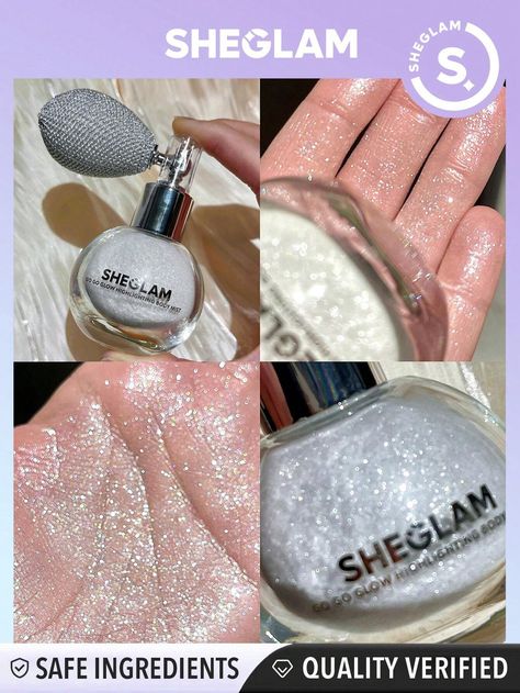 SHEGLAM Go Go Glow Highlighting Body Mist-Frosted Opal | SHEIN Disposable Mascara Wands, Glitter Spray, Winter Gifts, Fancy Makeup, Rose Fashion, Glitter Powder, Body Glitter, Shine Bright Like A Diamond, Winter Gift