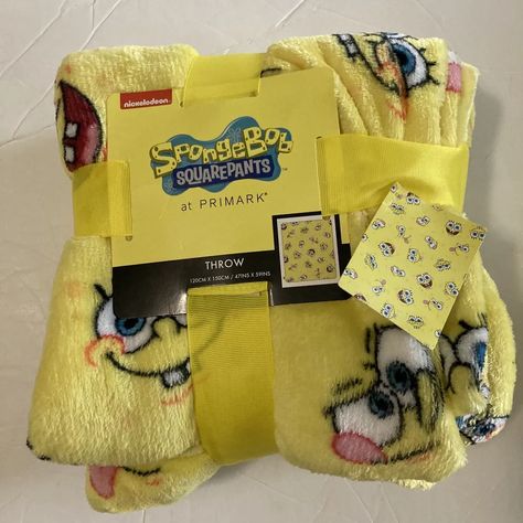 Primark SpongeBob SquarePants Throw Blanket Fleece New Yellow Bed | eBay Spongebob Room Decor, Spongebob Accessories, Spongebob Gift Ideas, Spongebob Blanket, Spongebob Bedroom, Spongebob Gifts, Spongebob Items, Spongebob Merch, Spongebob Clothes