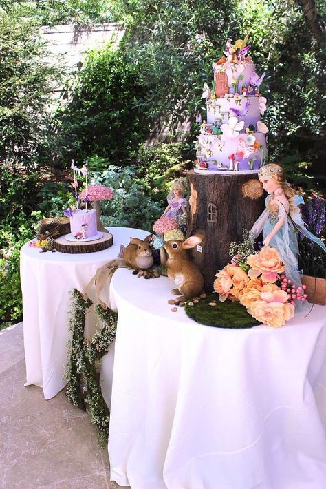 Fairy Tale Birthday Party Ideas | Photo 43 of 43 Fairy Tale Birthday Party, Fairy Birthday Party Ideas, Woodland Fairy Birthday Party, Woodland Fairy Birthday, Enchanted Forest Birthday, Woodland Fairy Party, Butterfly Garden Party, Fairytale Birthday, Fairy Baby Showers