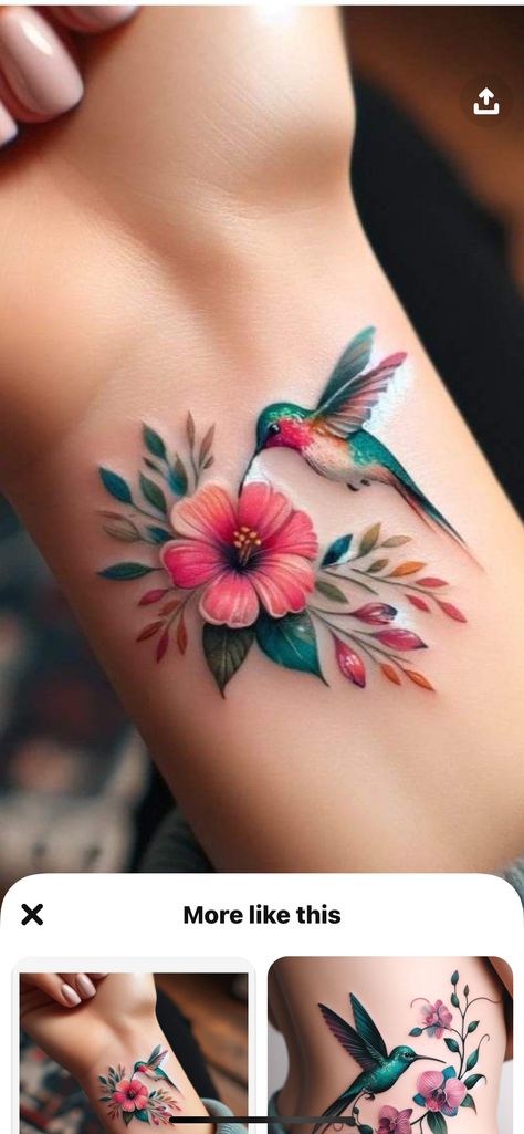 Colibri Tattoo Meaning, Set Free Tattoo Ideas, Hummingbird Tattoo Ideas Female, Hummingbird Plumeria Tattoo, Humming Bird Tattoo Colorful, Jamaican Hummingbird Tattoo, Purple Hummingbird Tattoo, Colored Hummingbird Tattoo, Hummingbird Tattoo With Flowers Forearm