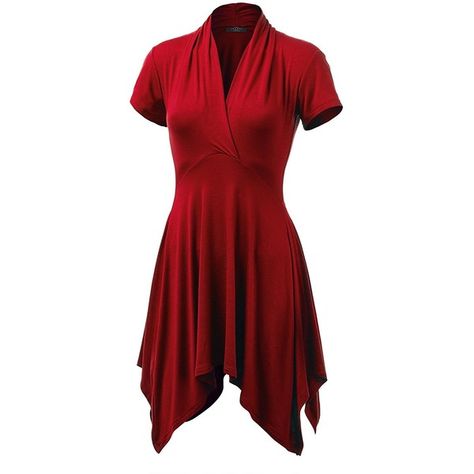 MBJ Womens Cross V Neck Short Sleeve Empire Line Panel Tunic Top Made... ($14) ❤ liked on Polyvore featuring tops, tunics, empire waist tunic, red short sleeve top, v-neck tops, short sleeve tops and red top Mori Witch, Empire Waist Top, Empire Waist Tops, Red Tunic, Usa Women, Ideas For Sewing, Short Sleeve Tunic, Grey Dress, Comfy Fashion